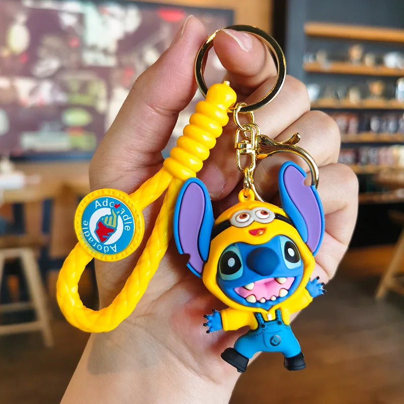 Disney Stitch Keychain - Cute Lilo & Stitch Keyrings, Durable Anime Keychains for Women Men Kids, Multi-Color Gift