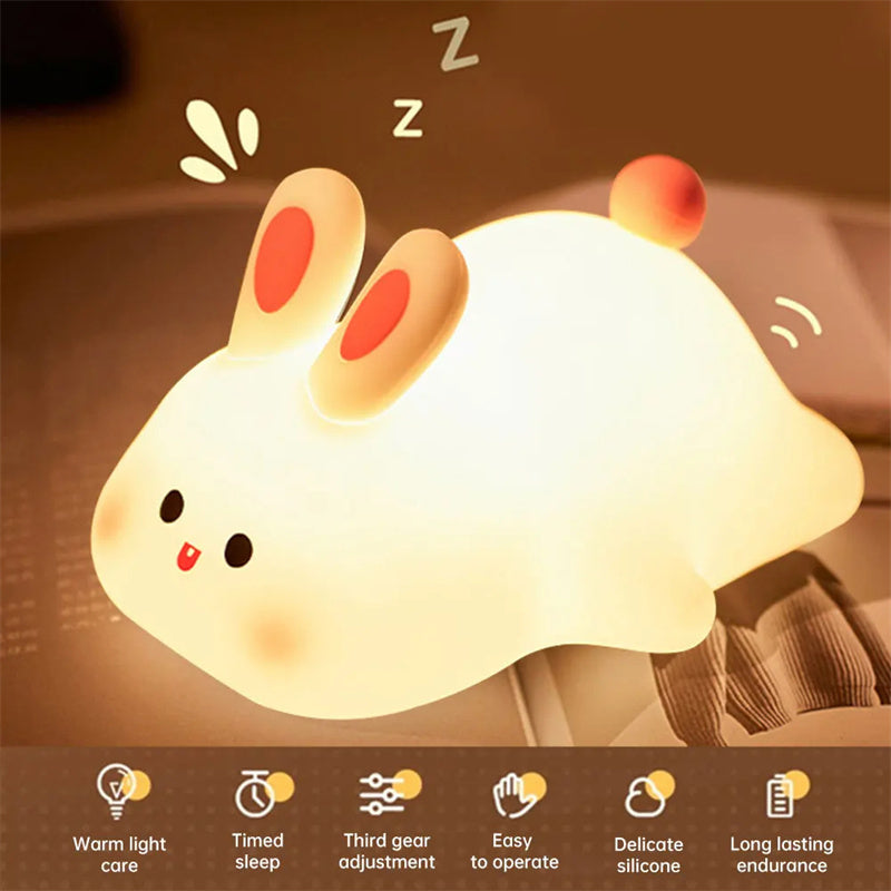 Cartoon Rabbit Silicone Night Light