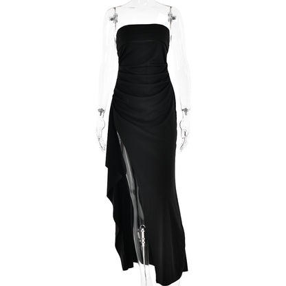 Split Strapless Bridesmaid Maxi Dress