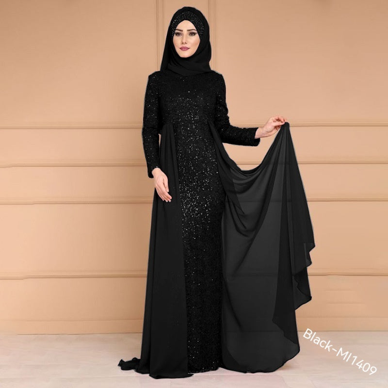 Elegant Sequined Retro Fish Tail Dress