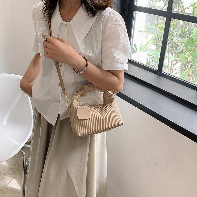 Vertical Striped Shoulder Messenger Bag