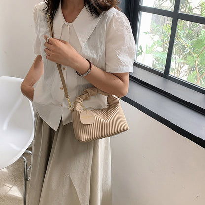 Vertical Striped Shoulder Messenger Bag