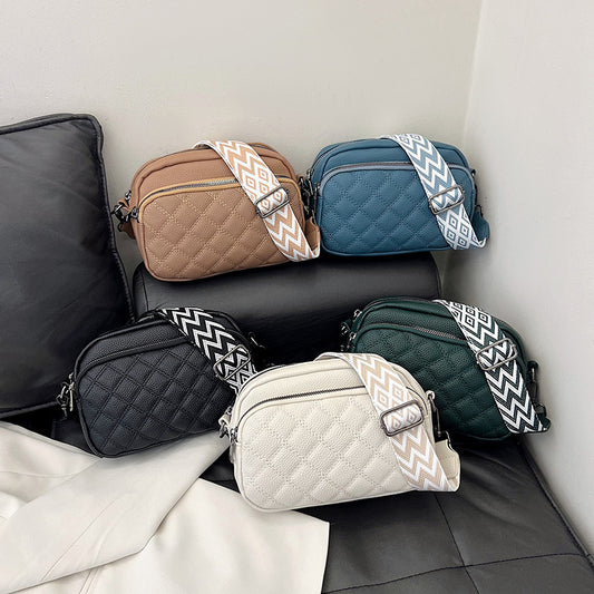 Diamond Pattern Soft Leather Messenger