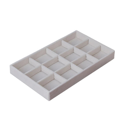 Velvet Jewelry Display Exquisite Jewellery Holder Portable Ring Earrings Necklace Organizer Storage Box Organizator Trays Beige