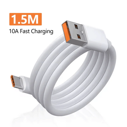 USB Type C Cable 120W 10A Fast Charging Wire Mobile Phone USB For Huawei P30 Xiaomi Realme Samsung Poco x6 USB C Data Cable Cord