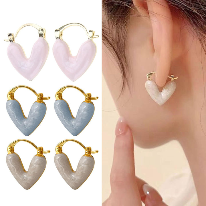 Fashion Jewelry Heart Pendant Drop Earrings