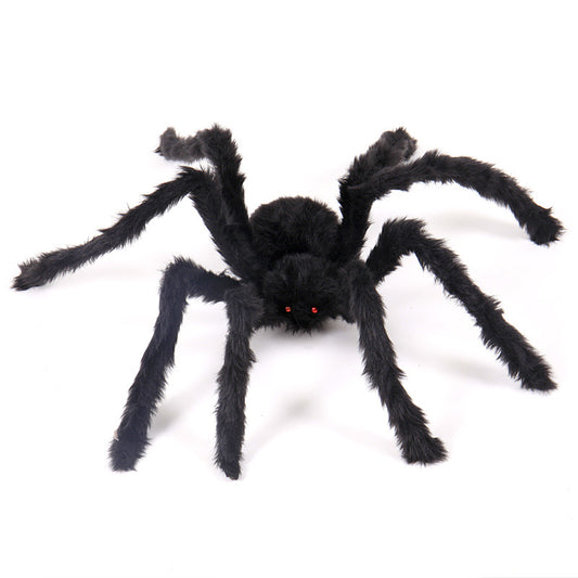 Halloween Spider Props Bar Decorations Whole Person Flower Spider Black Plush Spider