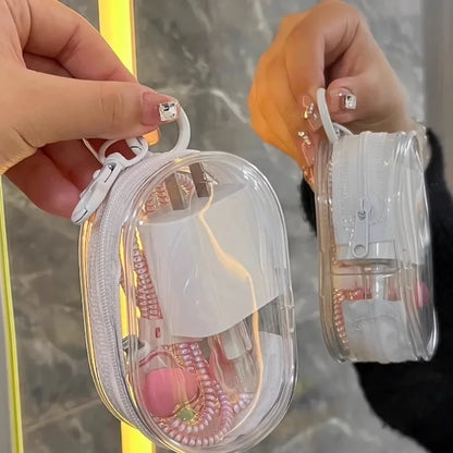 Transparent Travel Cable Organizer - Portable Charger Case with Accessories Storage Bag for Home/Office Ideal for as a pendant.