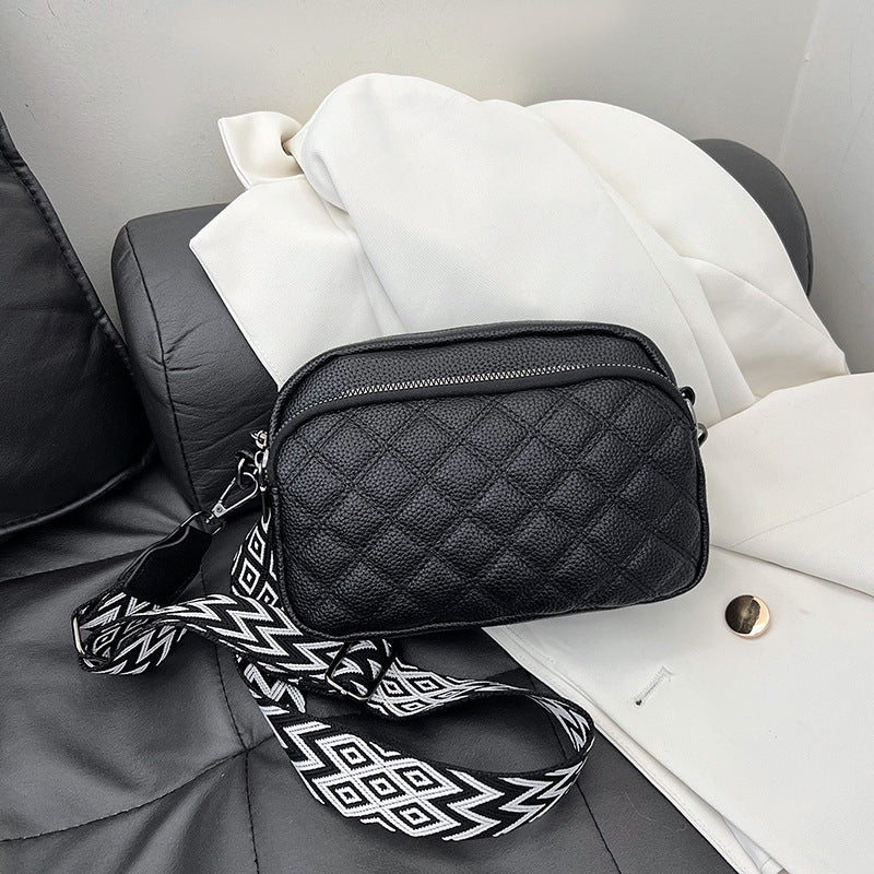 Diamond Pattern Soft Leather Messenger