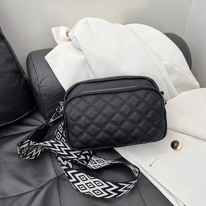 Diamond Pattern Soft Leather Messenger