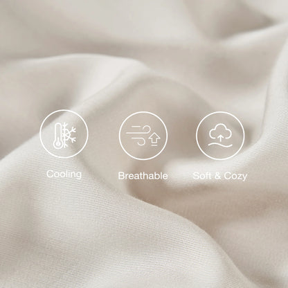 JELLYMONI Sheet Set, Rayon Derived from Bamboo, Cooling Bed Sheet Set - Soft, Breathable, Eco-Friendly, Hypoallergenic - 4 Pcs