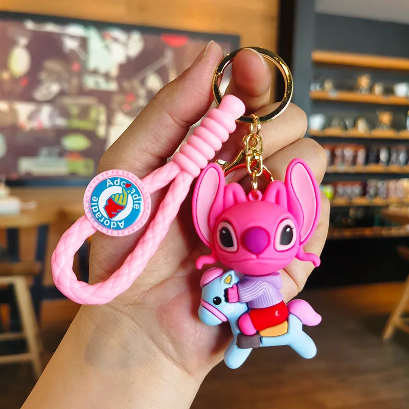 Disney Stitch Keychain - Cute Lilo & Stitch Keyrings, Durable Anime Keychains for Women Men Kids, Multi-Color Gift