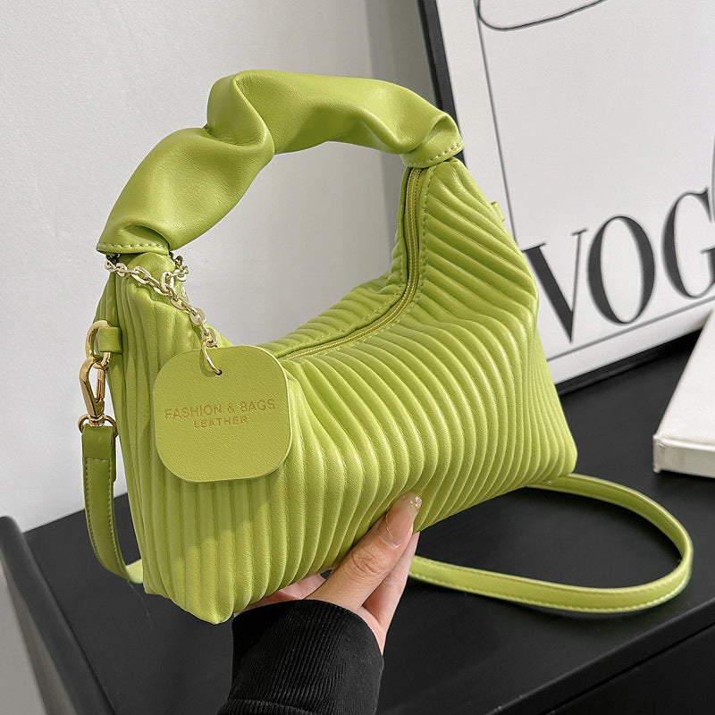 Vertical Striped Shoulder Messenger Bag