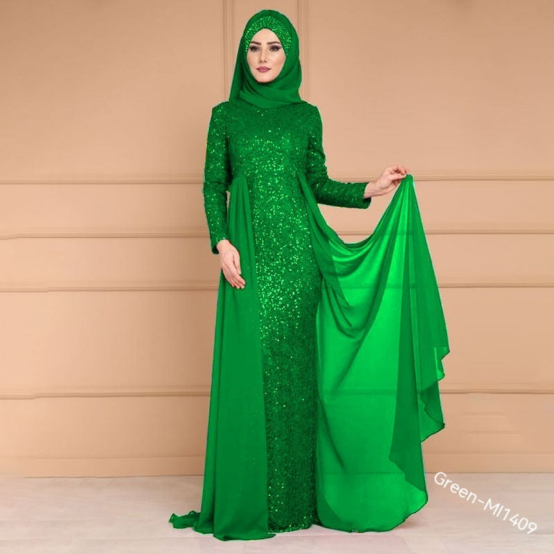 Elegant Sequined Retro Fish Tail Dress