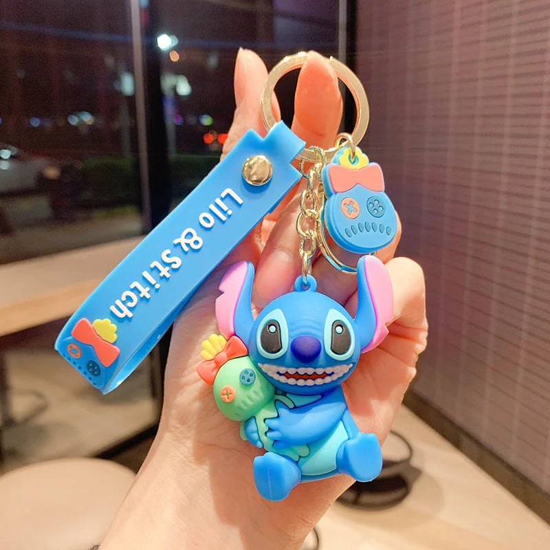 Disney Stitch Keychain - Cute Lilo & Stitch Keyrings, Durable Anime Keychains for Women Men Kids, Multi-Color Gift