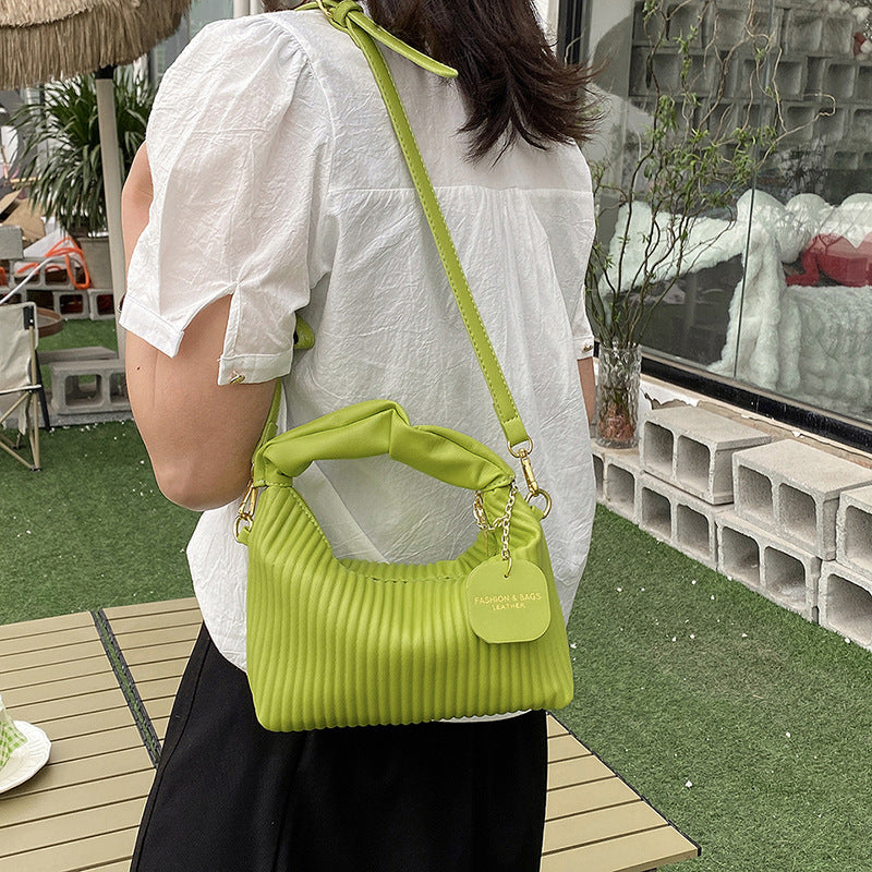 Vertical Striped Shoulder Messenger Bag