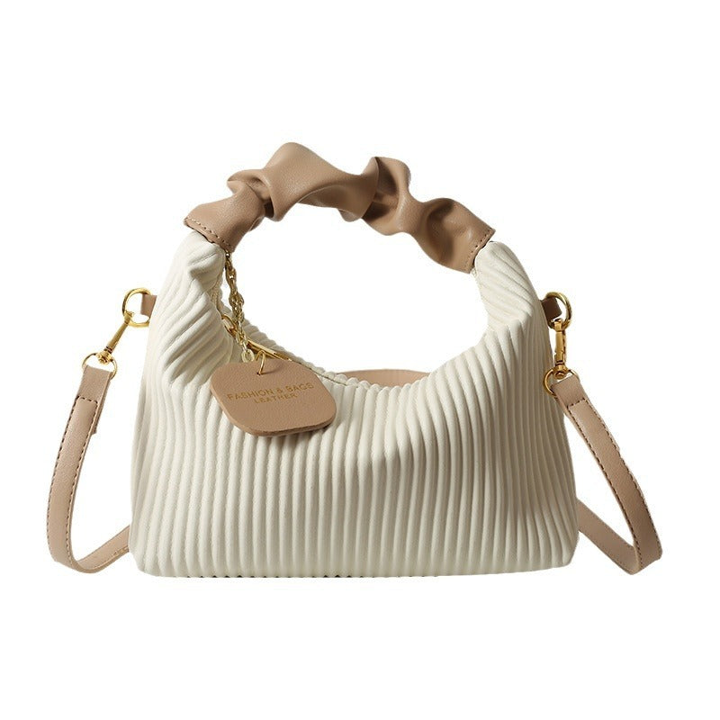 Vertical Striped Shoulder Messenger Bag