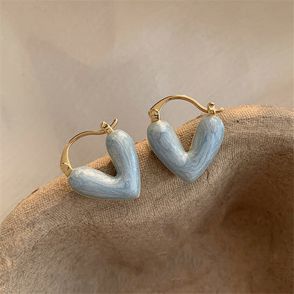 Fashion Jewelry Heart Pendant Drop Earrings