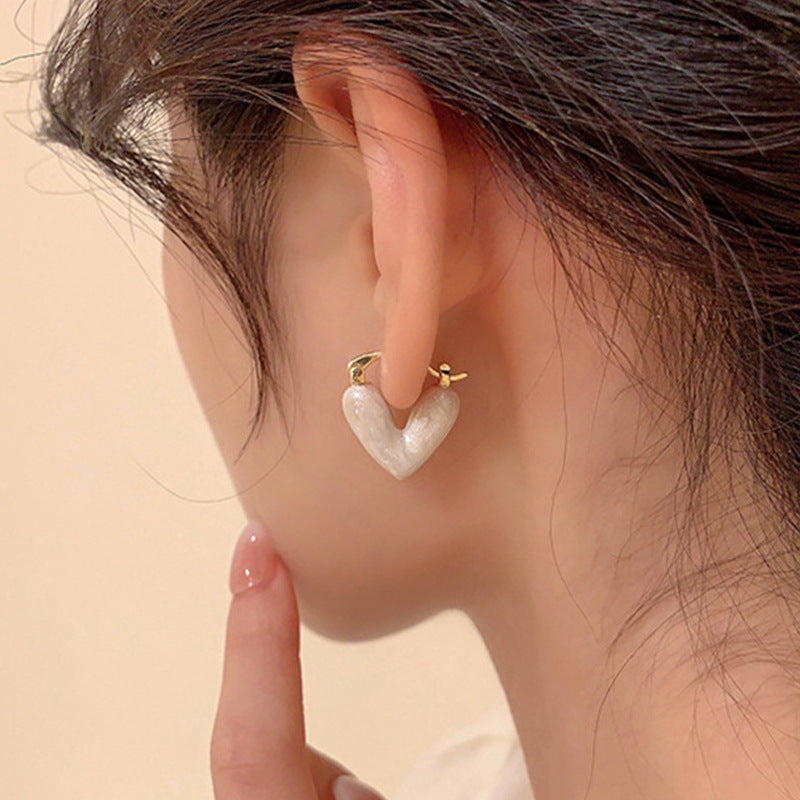 Fashion Jewelry Heart Pendant Drop Earrings