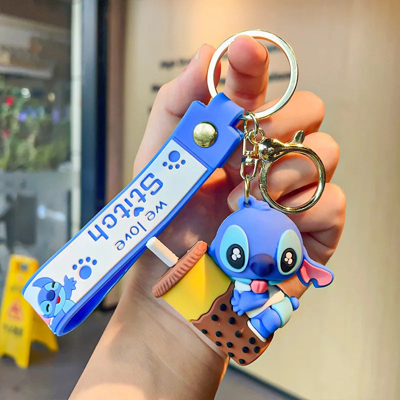 Disney Stitch Keychain - Cute Lilo & Stitch Keyrings, Durable Anime Keychains for Women Men Kids, Multi-Color Gift