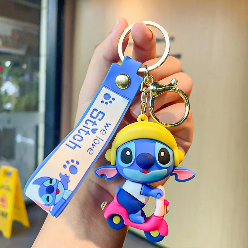 Disney Stitch Keychain - Cute Lilo & Stitch Keyrings, Durable Anime Keychains for Women Men Kids, Multi-Color Gift