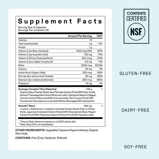 Nutrafol Women’s Balance Hair Growth Supplement – 120 Capsules | Ages 45+ | 1-Month Supply