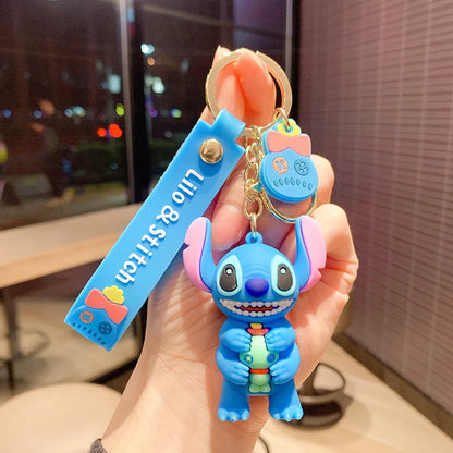 Disney Stitch Keychain - Cute Lilo & Stitch Keyrings, Durable Anime Keychains for Women Men Kids, Multi-Color Gift
