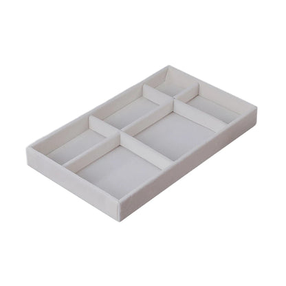Velvet Jewelry Display Exquisite Jewellery Holder Portable Ring Earrings Necklace Organizer Storage Box Organizator Trays Beige