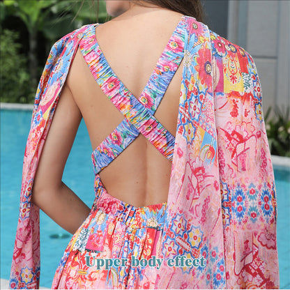 Women's Floral Flowing Hem Dress