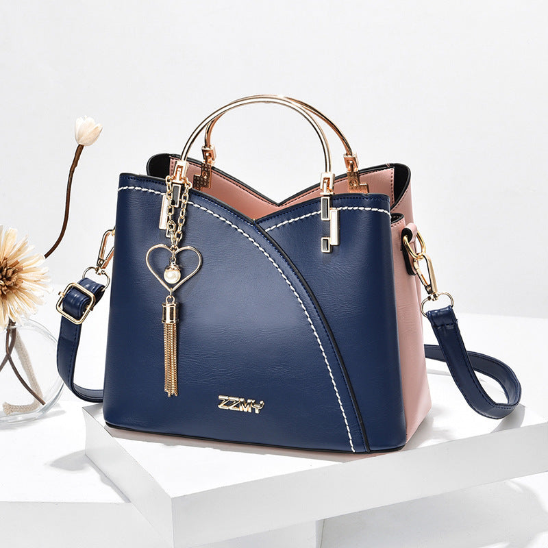 Color Block Tassel Love Bag