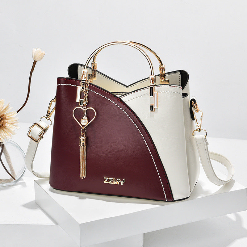 Color Block Tassel Love Bag