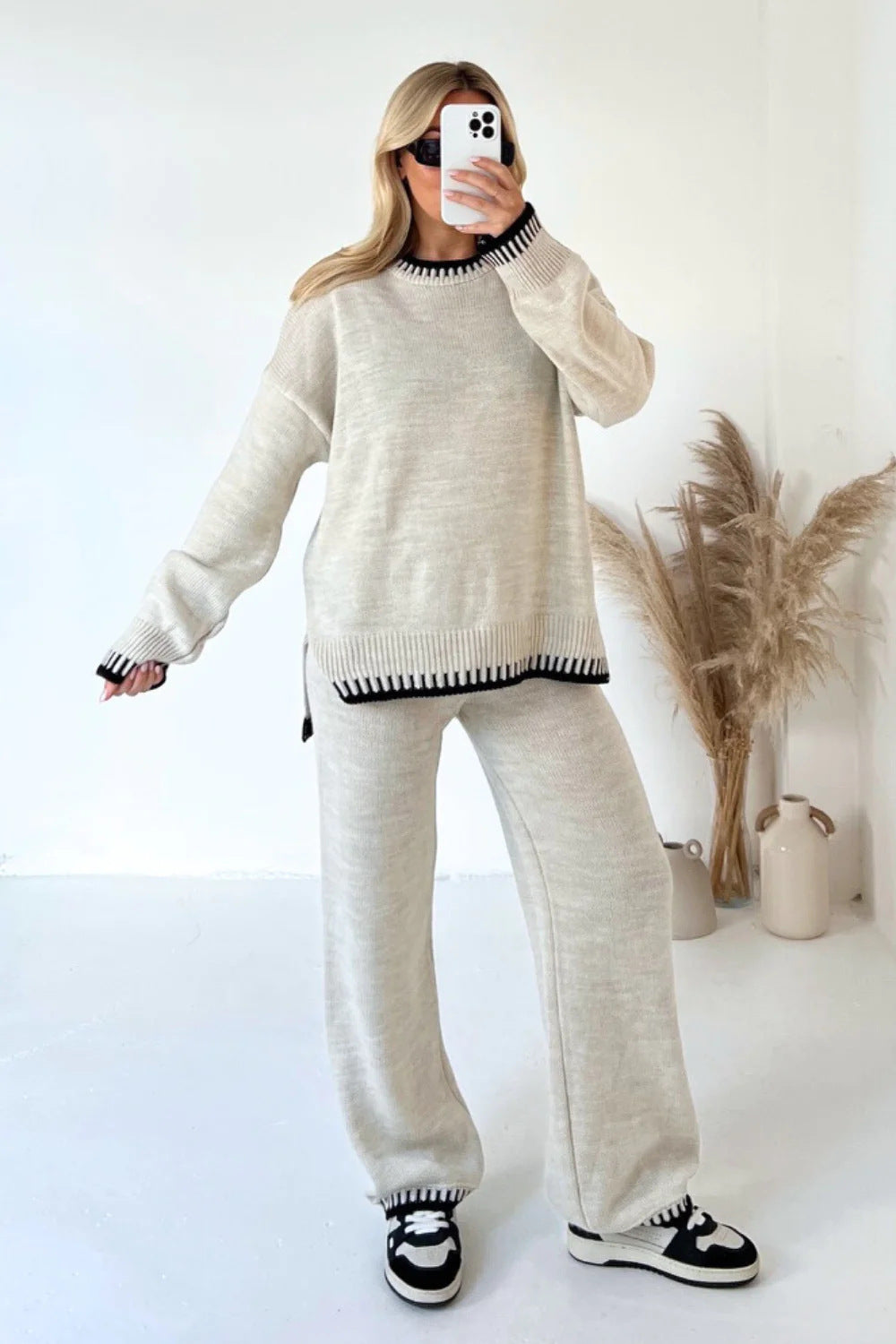 Fashion Pullover Top And Pants Set