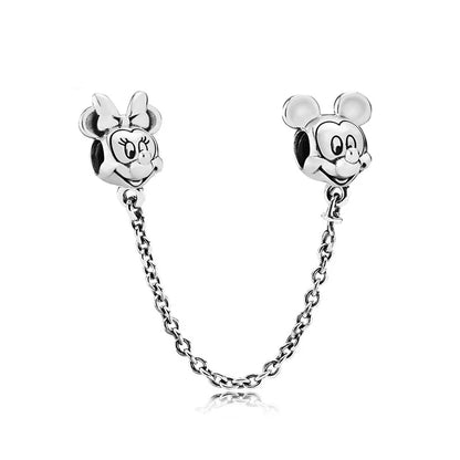 MINISO League Of Legends Mickey Mouse Minnie Plata Deley 925 Sterling Silver Charm Beads Fit Original Pandora Bracelet Jewelry