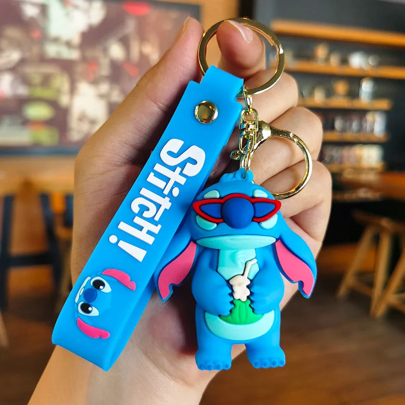 Disney Stitch Keychain - Cute Lilo & Stitch Keyrings, Durable Anime Keychains for Women Men Kids, Multi-Color Gift