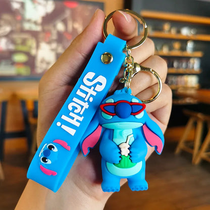 Disney Stitch Keychain - Cute Lilo & Stitch Keyrings, Durable Anime Keychains for Women Men Kids, Multi-Color Gift
