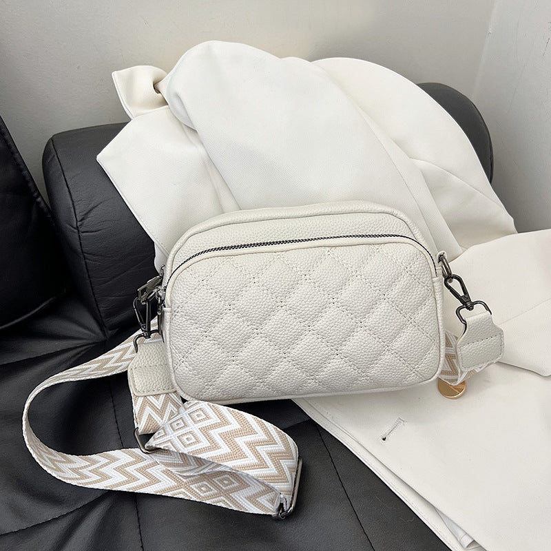 Diamond Pattern Soft Leather Messenger