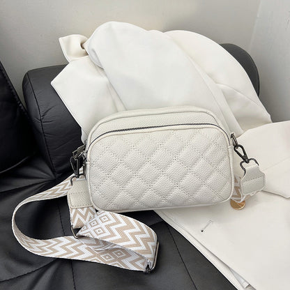 Diamond Pattern Soft Leather Messenger