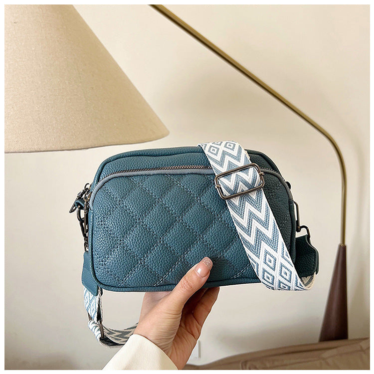 Diamond Pattern Soft Leather Messenger