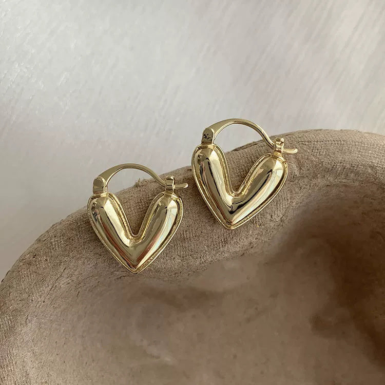 Fashion Jewelry Heart Pendant Drop Earrings
