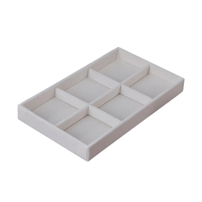 Velvet Jewelry Display Exquisite Jewellery Holder Portable Ring Earrings Necklace Organizer Storage Box Organizator Trays Beige