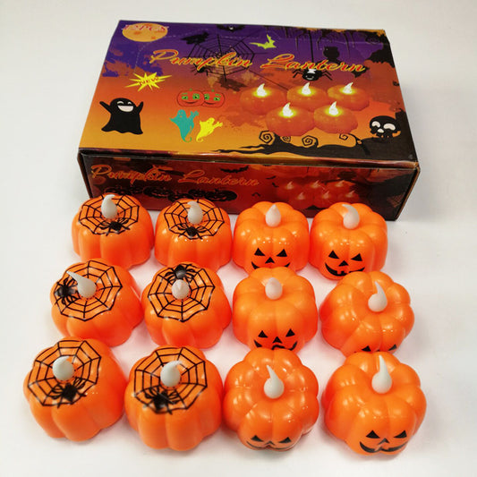Halloween Pumpkin Lantern Ghost Festival Decoration Props Led Electronic Candle Light Party Supplies Luminous Night Light Wind Lamp