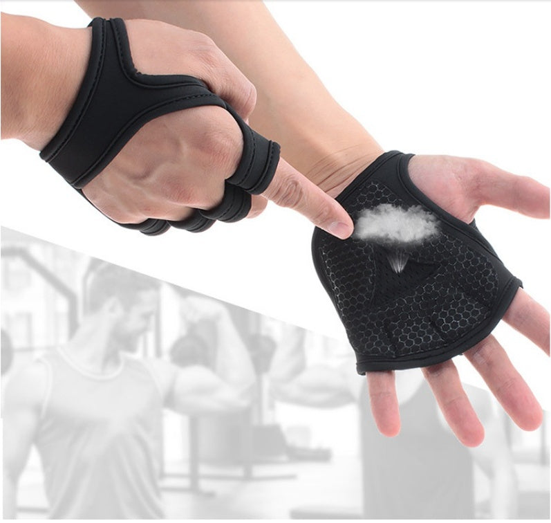 Breathable Black Gym Training Gloves