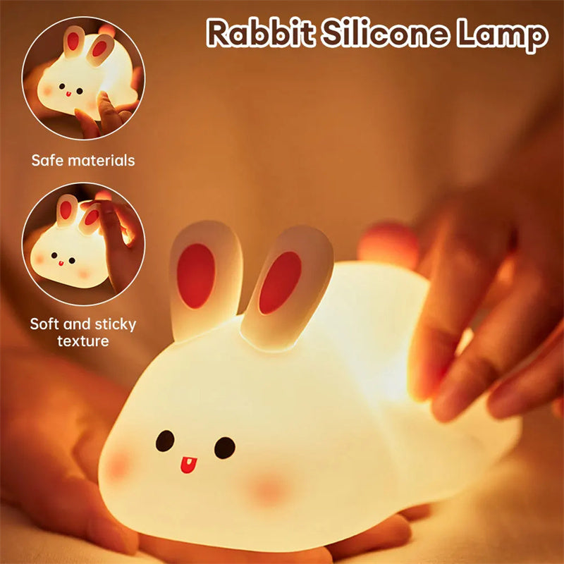 Cartoon Rabbit Silicone Night Light