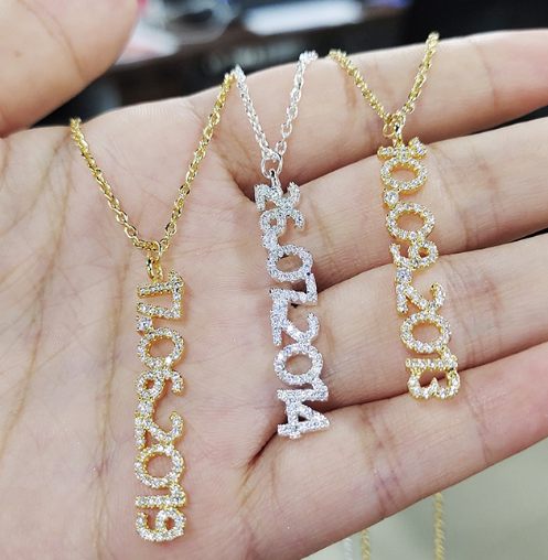 Zircon date necklace digital birth year birthday gift pendant chain jewelry gift