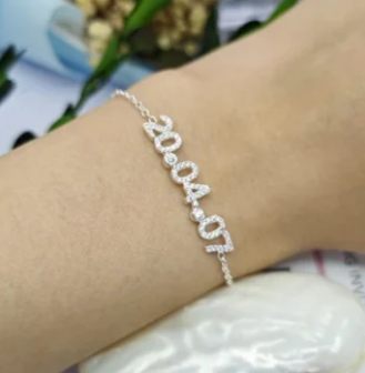 Zircon date necklace digital birth year birthday gift pendant chain jewelry gift