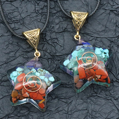 Retro Reiki Healing Energy Crystal Pendant Natural Stone For Yoga Meditation Spiritual 7 Chakra Jewelry Necklace Amulet