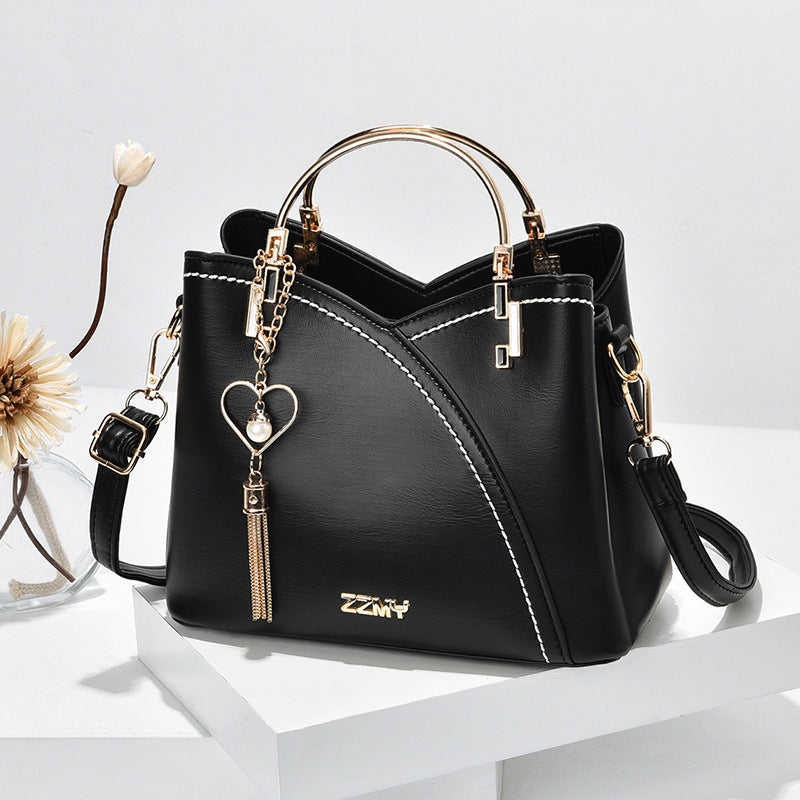 Color Block Tassel Love Bag