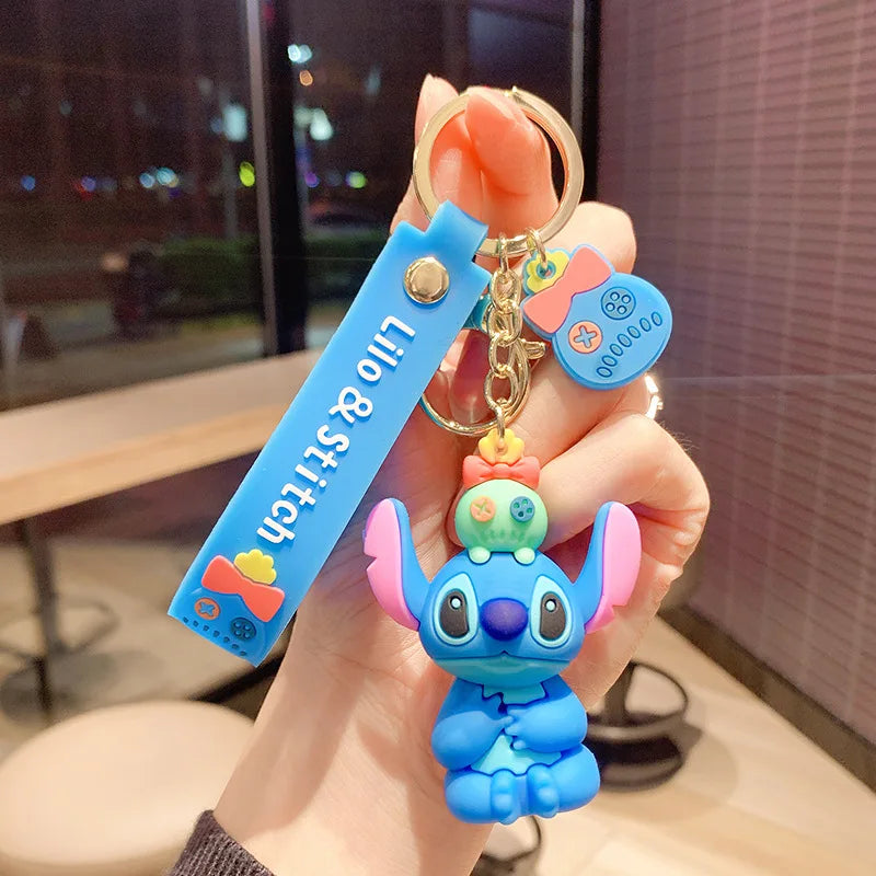Disney Stitch Keychain - Cute Lilo & Stitch Keyrings, Durable Anime Keychains for Women Men Kids, Multi-Color Gift