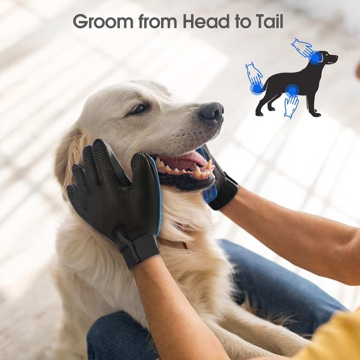 Upgrade Pet Grooming Gloves Mitts