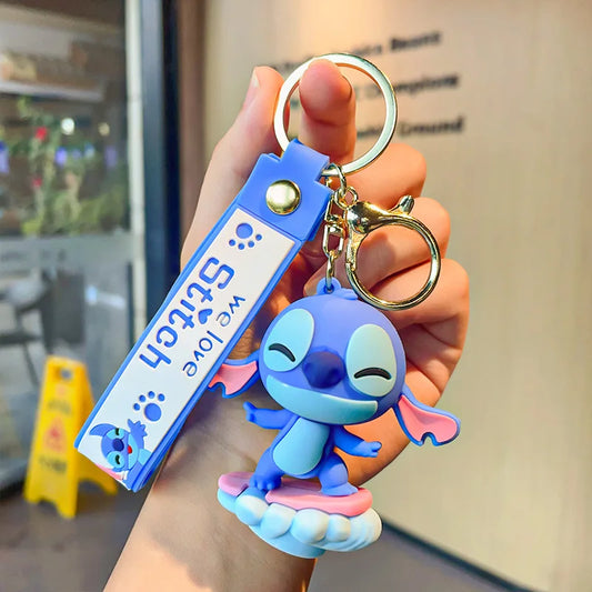 Disney Stitch Keychain - Cute Lilo & Stitch Keyrings, Durable Anime Keychains for Women Men Kids, Multi-Color Gift